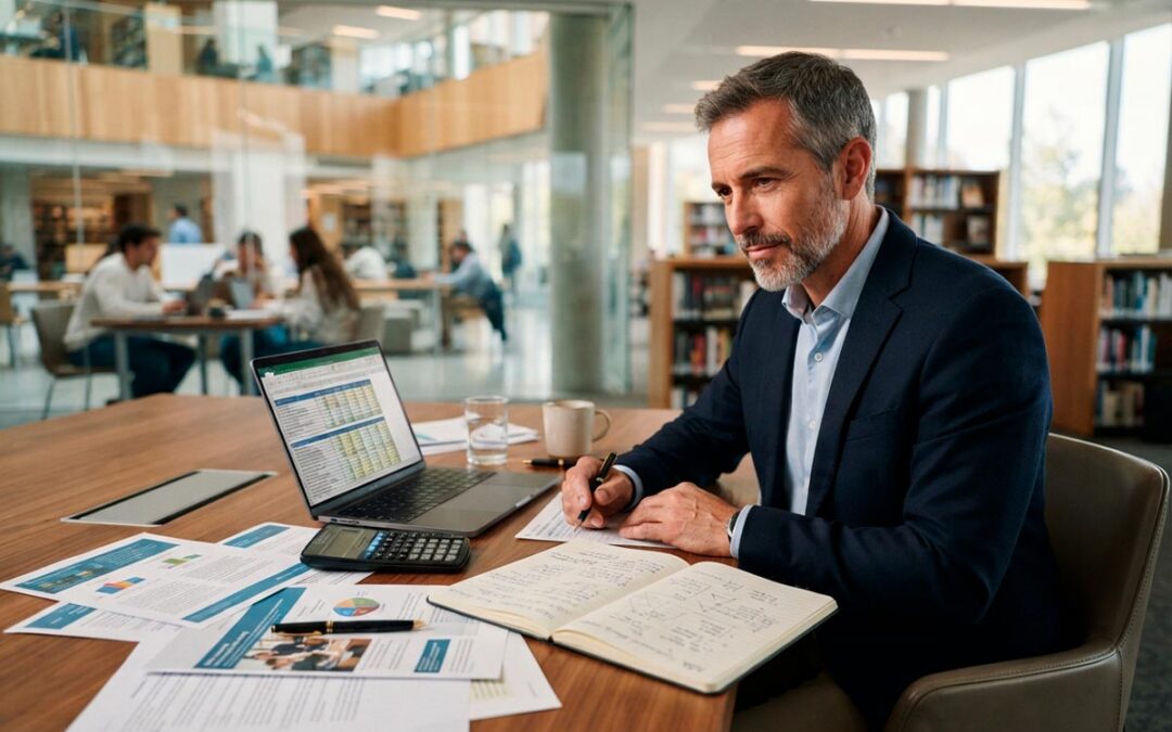 Profesional evaluando la inversión para estudiar un MBA
