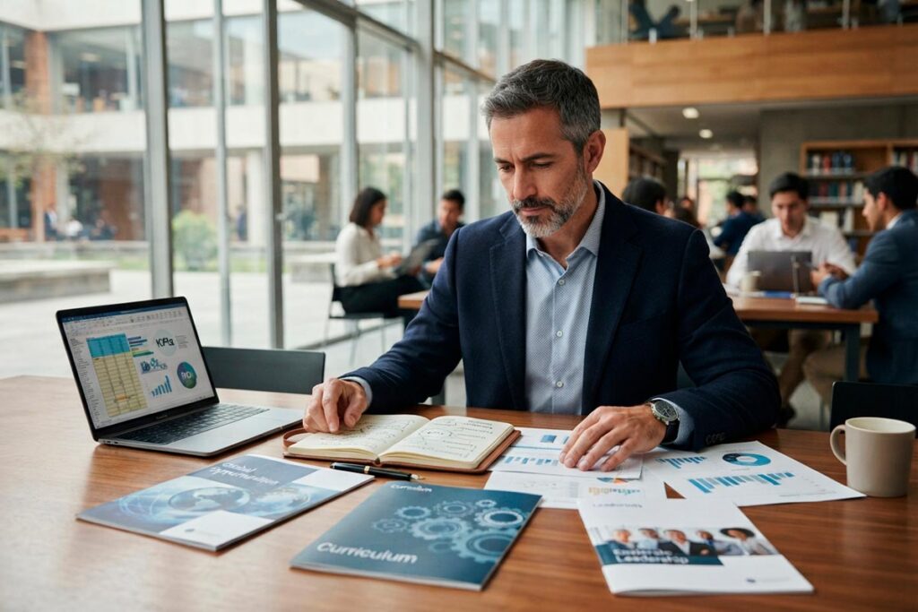 Profesional evaluando distintos factores antes de elegir un MBA